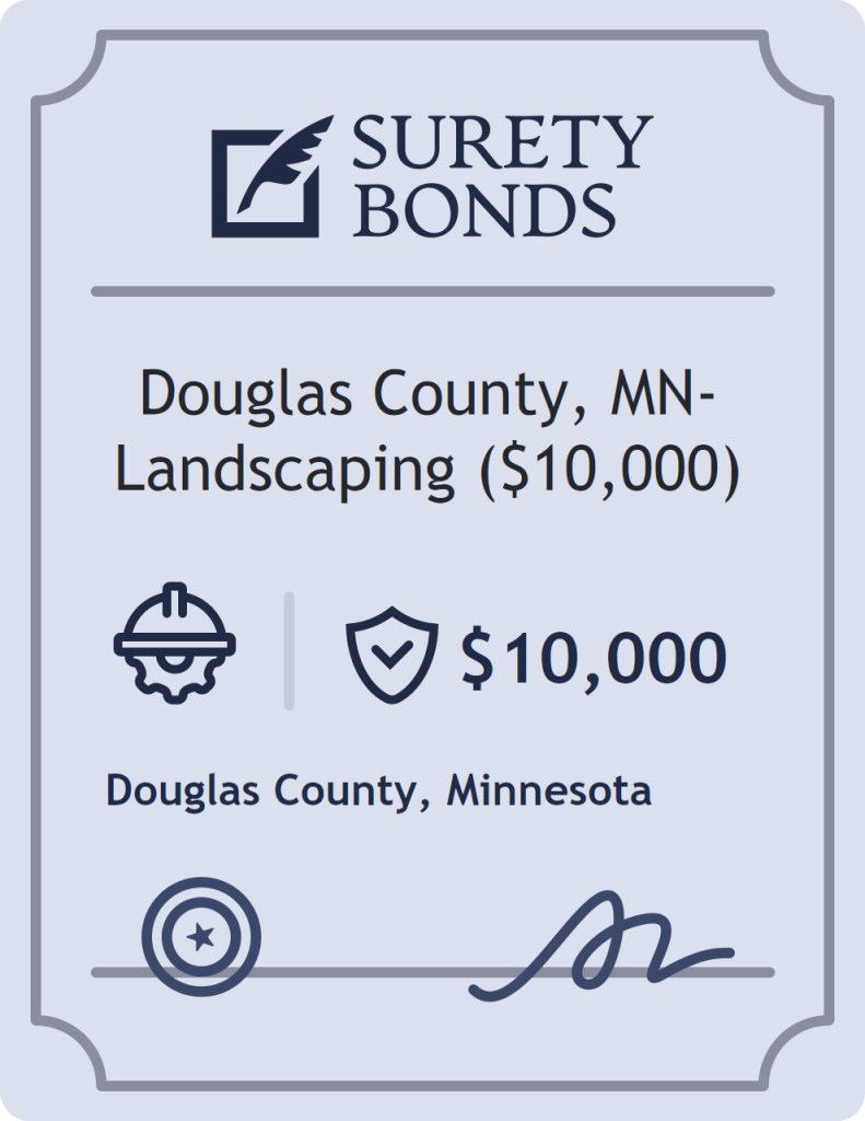 Surety bond badge for Douglas County, MN- Landscaping ($10,000)
