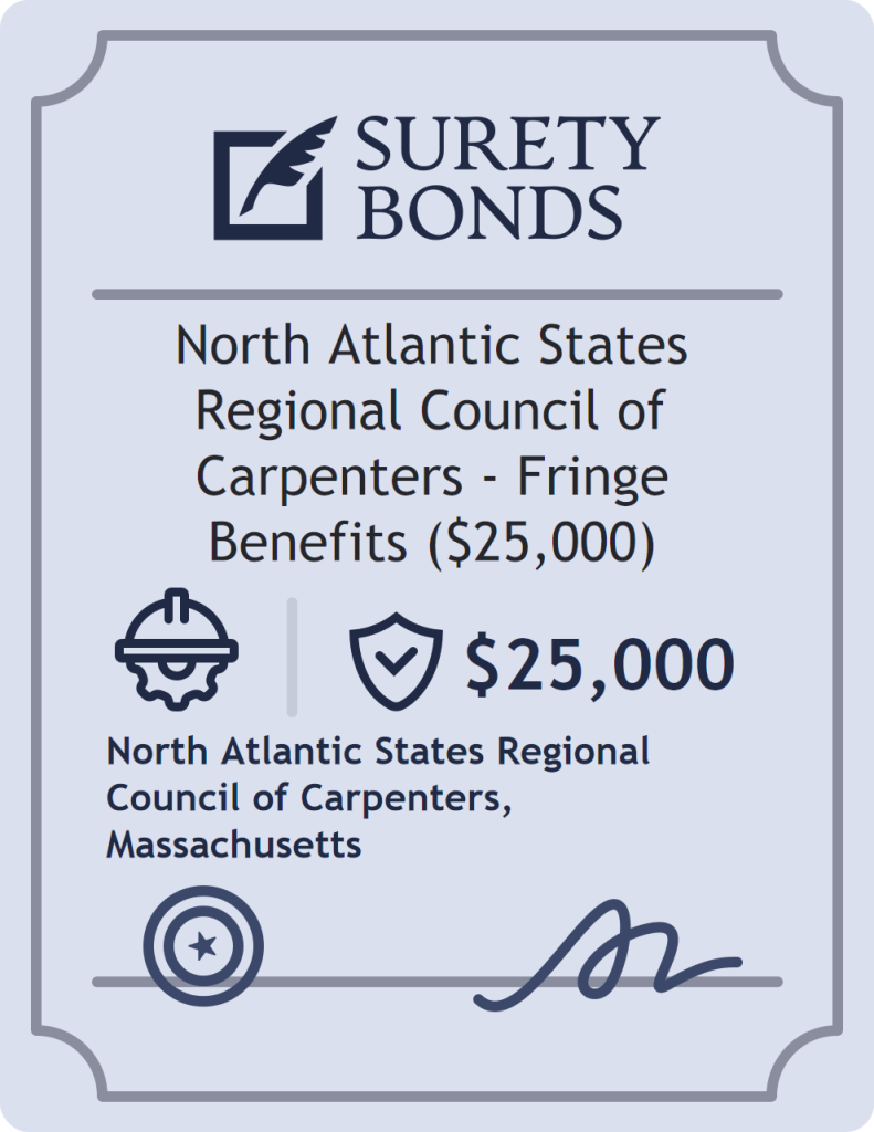 Surety bond badge for North Atlantic States Regional Council of Carpenters - Fringe Benefits ($25,000)