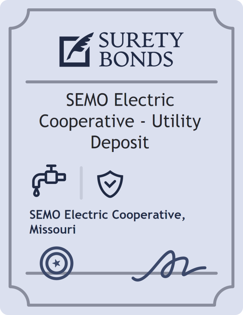 Surety bond badge for SEMO Electric Cooperative - Utility Deposit
