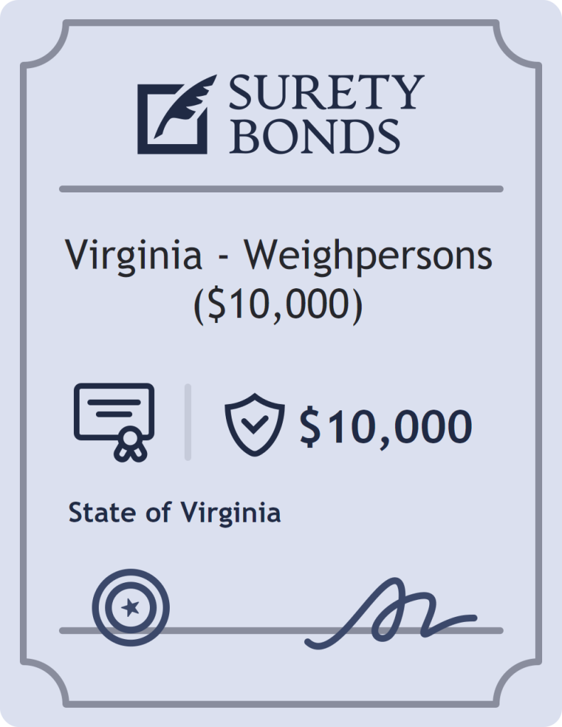 Surety bond badge for Virginia - Weighpersons ($10,000)