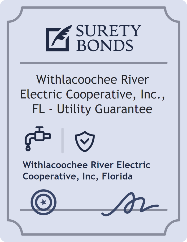 Surety bond badge for Withlacoochee River Electric Cooperative, Inc., FL - Utility Guarantee