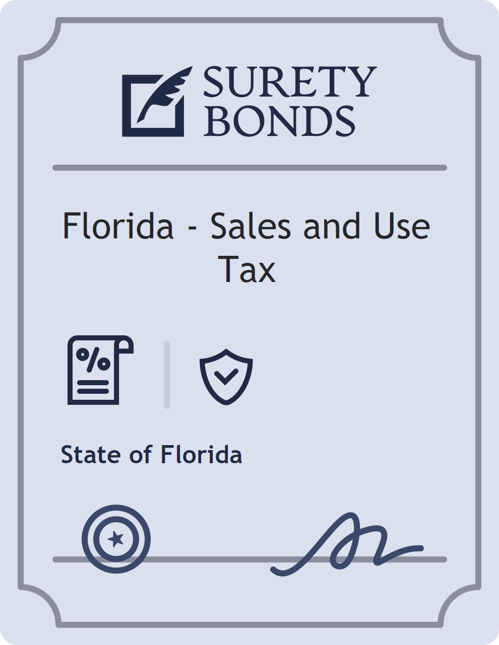 Surety bond badge for Florida - Sales and Use Tax