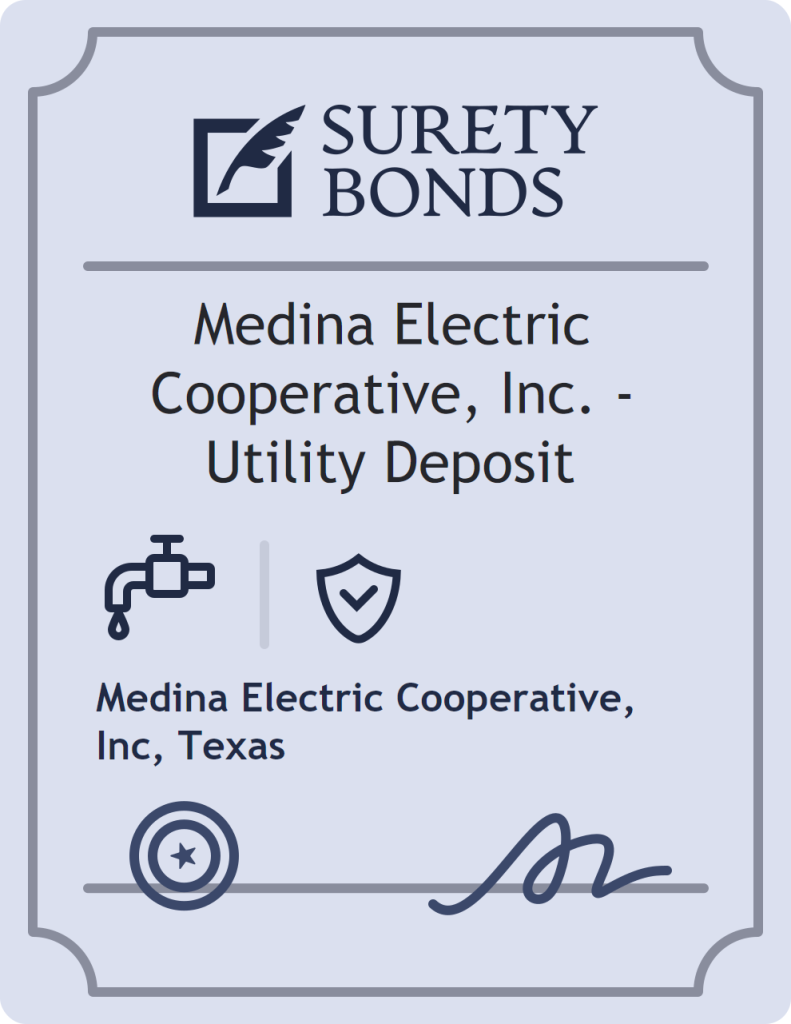 Surety bond badge for Medina Electric Cooperative, Inc. - Utility Deposit