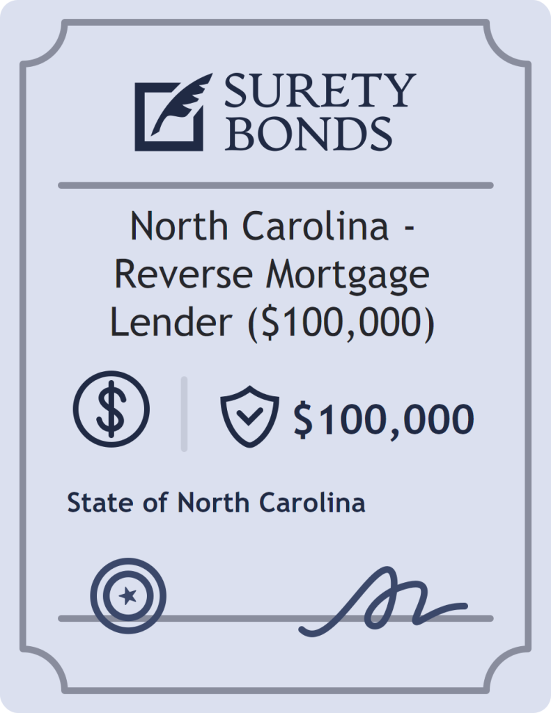 Surety bond badge for North Carolina - Reverse Mortgage Lender ($100,000)