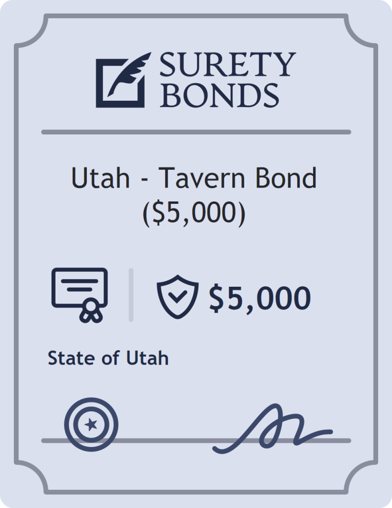 Surety bond badge for Utah - Tavern Bond ($5,000)