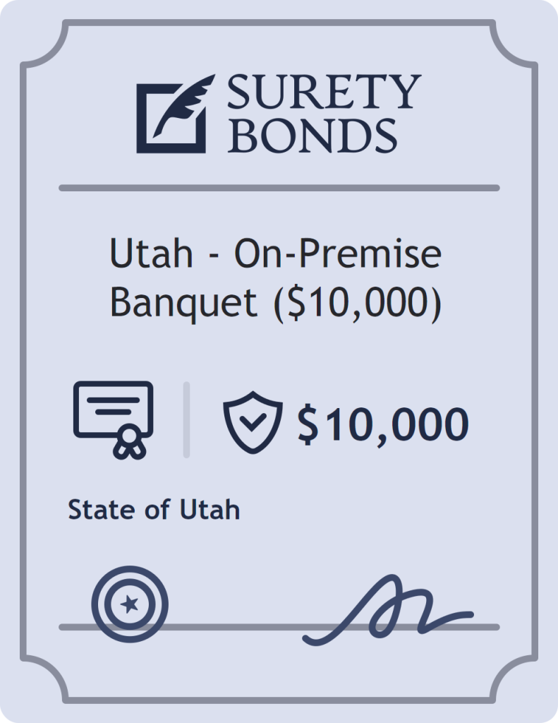 Surety bond badge for Utah - On-Premise Banquet ($10,000)