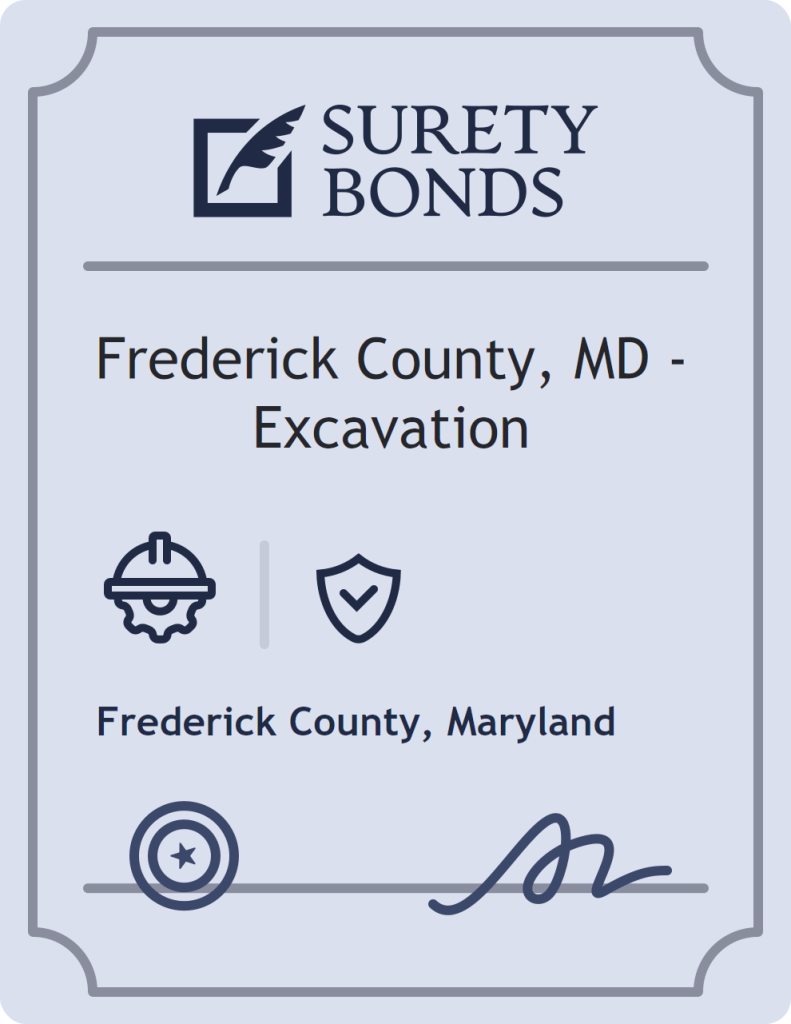 Surety bond badge for Frederick County, MD - Excavation