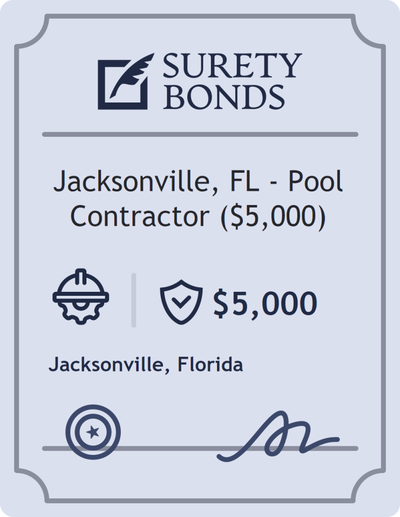 Surety bond badge for Jacksonville, FL - Pool Contractor ($5,000)