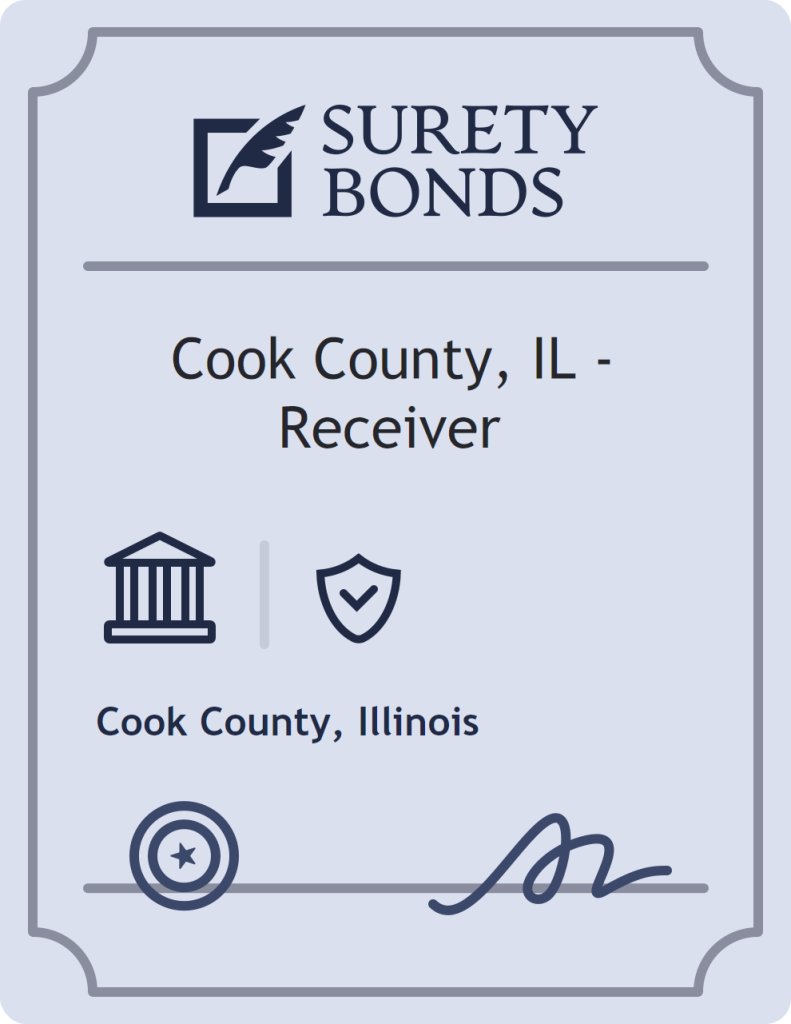 Surety bond badge for Cook County, IL - Receiver
