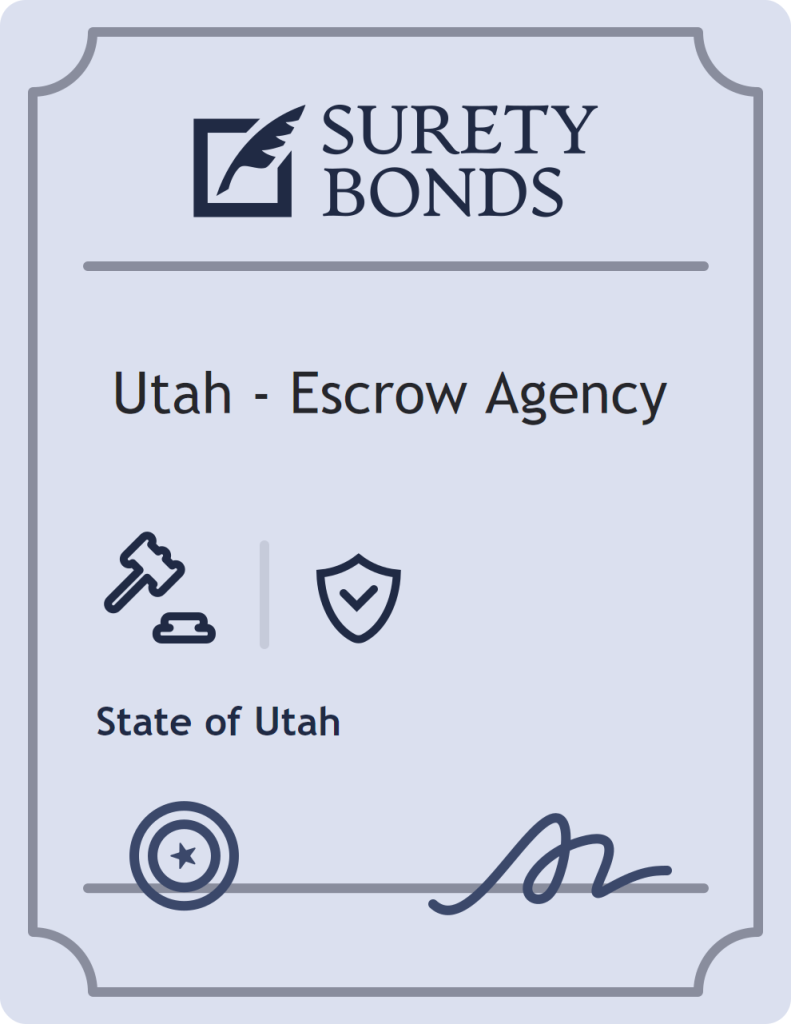 Surety bond badge for Utah - Escrow Agency