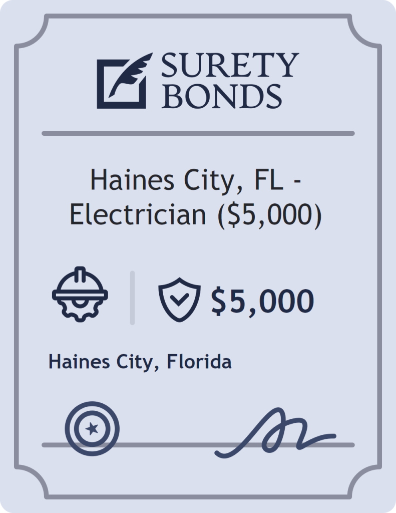Surety bond badge for Haines City, FL - Electrician ($5,000)