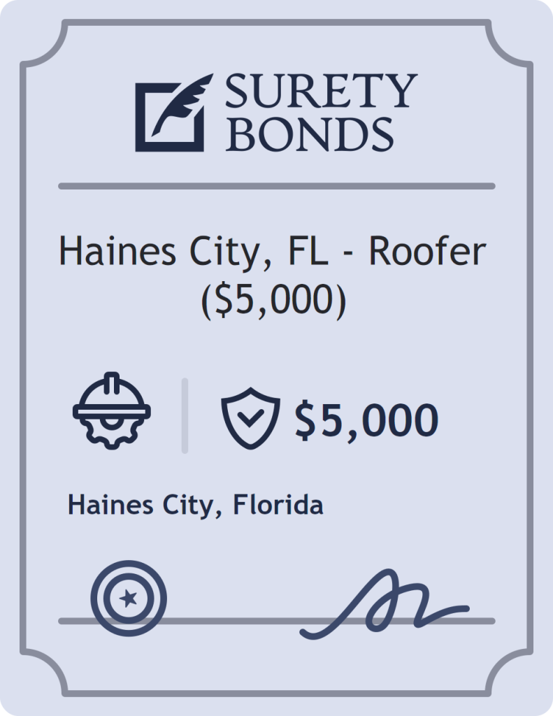 Surety bond badge for Haines City, FL - Roofer ($5,000)