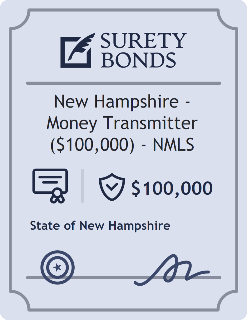 Surety bond badge for New Hampshire - Money Transmitter ($100,000) - NMLS