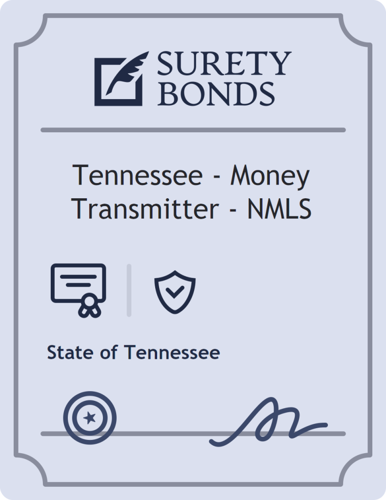 Surety bond badge for Tennessee - Money Transmitter - NMLS