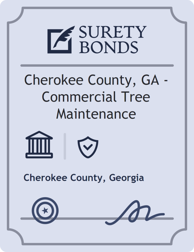 Surety bond badge for Cherokee County, GA - Commercial Tree Maintenance