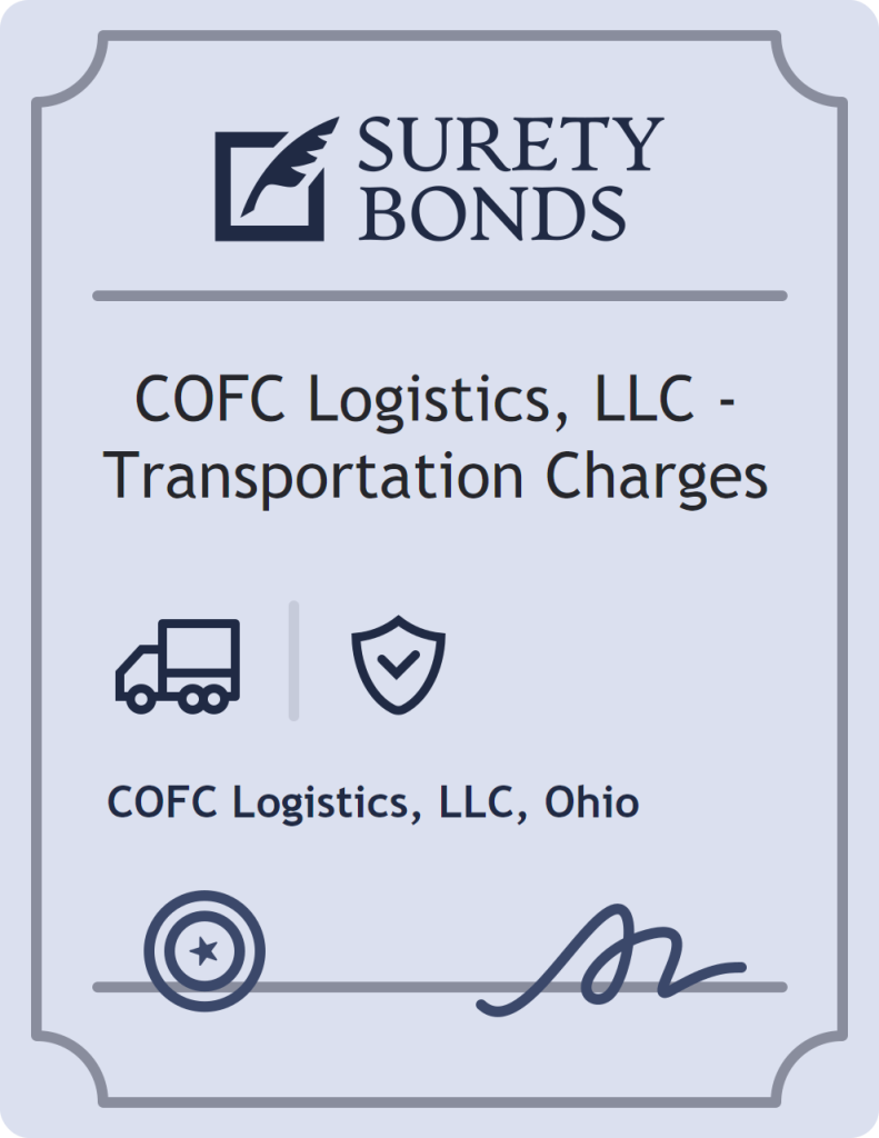 Surety bond badge for COFC Logistics, LLC - Transportation Charges