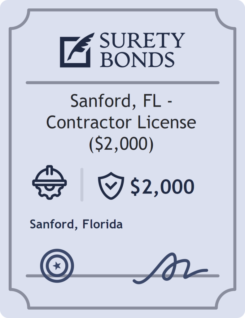 Surety bond badge for Sanford, FL - Contractor License ($2,000)