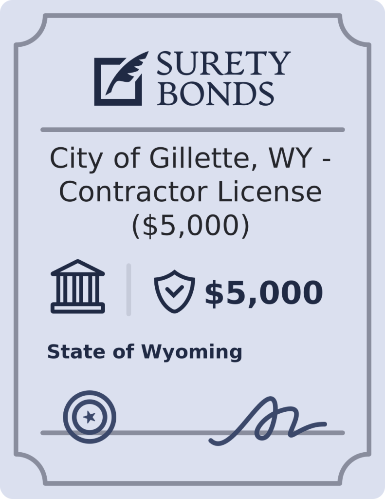 City of Gillette, WY - Contractor License ($5,000) Bond