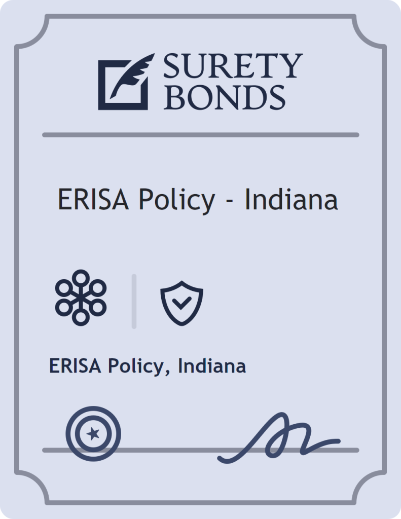 Surety bond badge for ERISA Policy - Indiana