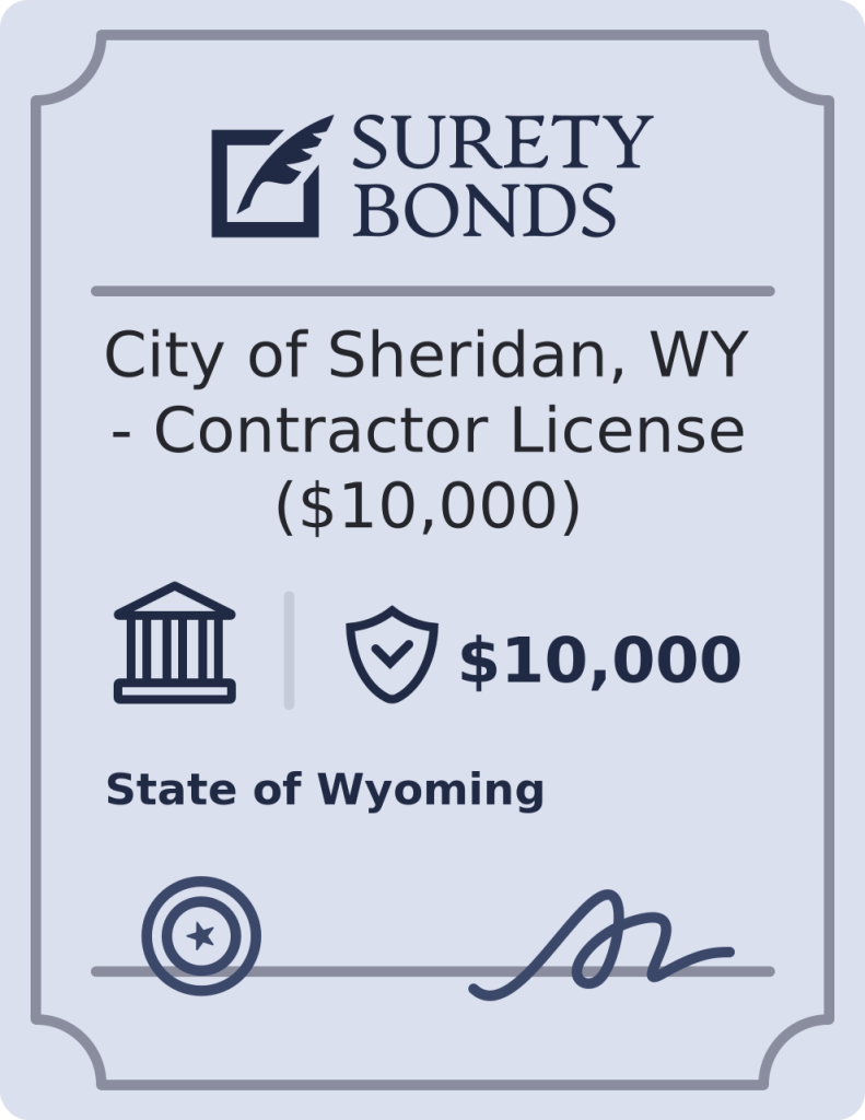 City of Sheridan, WY - Contractor License ($10,000) Bond