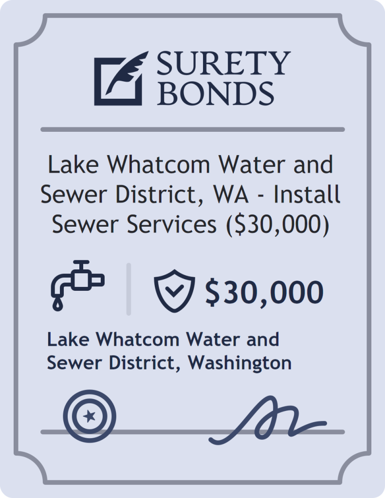 Lake Whatcom Water and Sewer District, WA - Install Sewer Services ($30,000) Bond