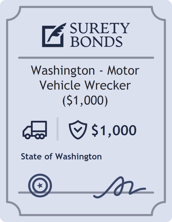 Washington - Motor Vehicle Wrecker ($1,000) Bond