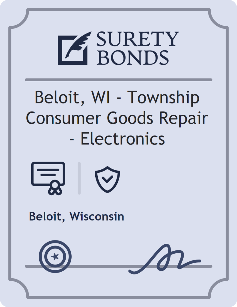 Beloit, WI - Township Consumer Goods Repair - Electronics Bond