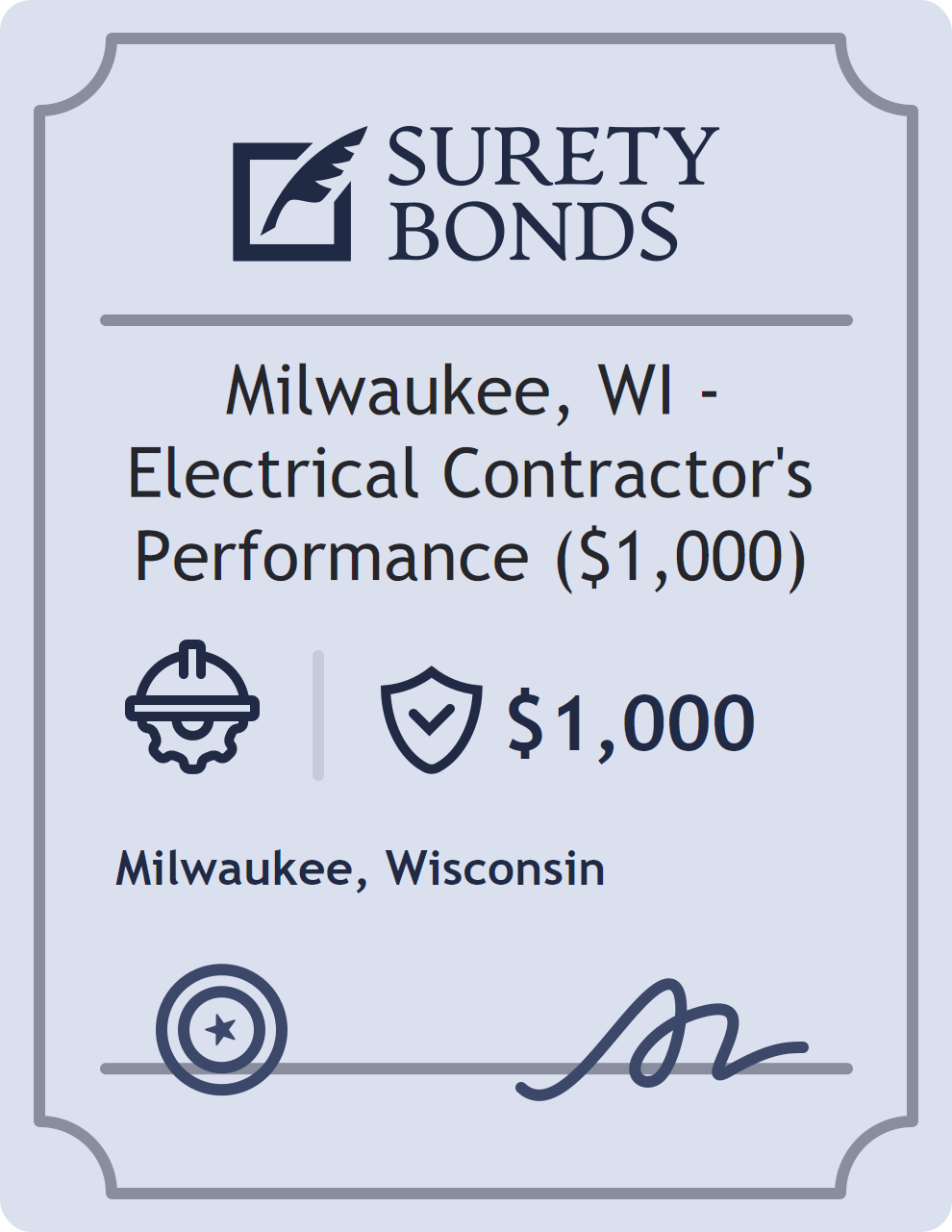 Milwaukee, WI - Electrical Contractor's Performance ($1,000) Bond