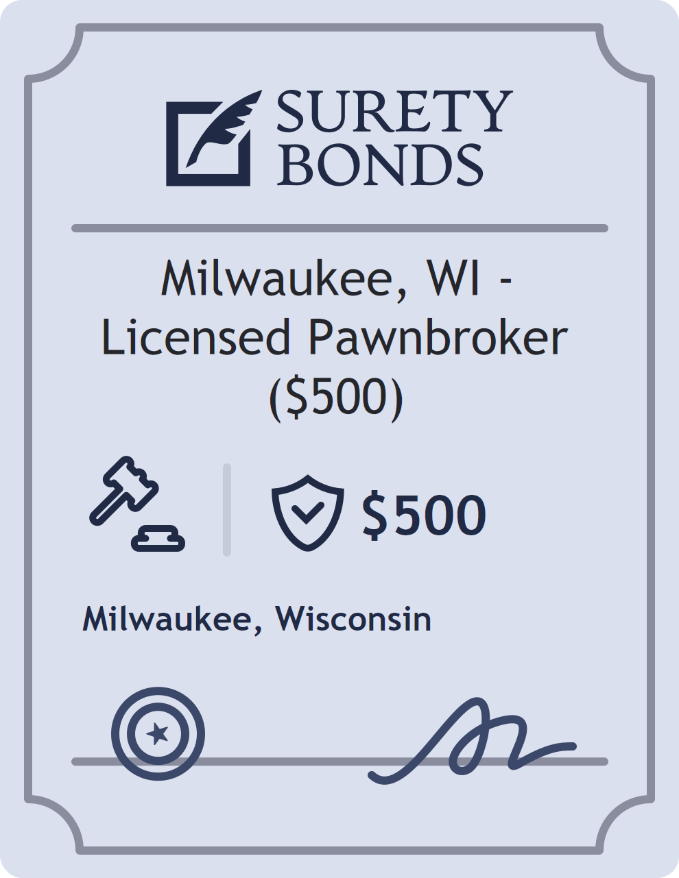 Milwaukee, WI - Licensed Pawnbroker ($500) Bond