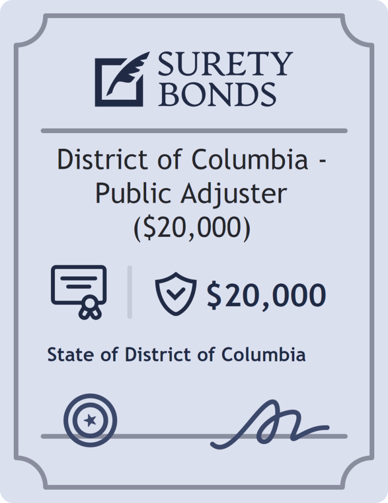 District of Columbia - Public Adjuster ($20,000) Bond