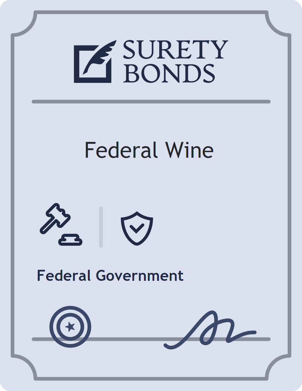 Surety bond badge for Federal Wine