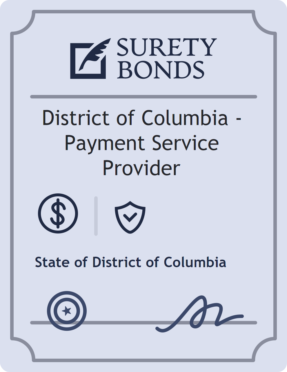 District of Columbia - Payment Service Provider Bond