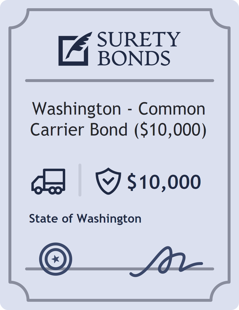 Washington - Common Carrier Bond ($10,000) Bond