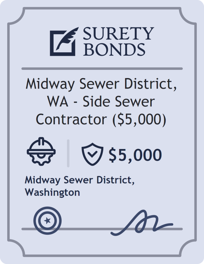 Midway Sewer District, WA - Side Sewer Contractor ($5,000) Bond