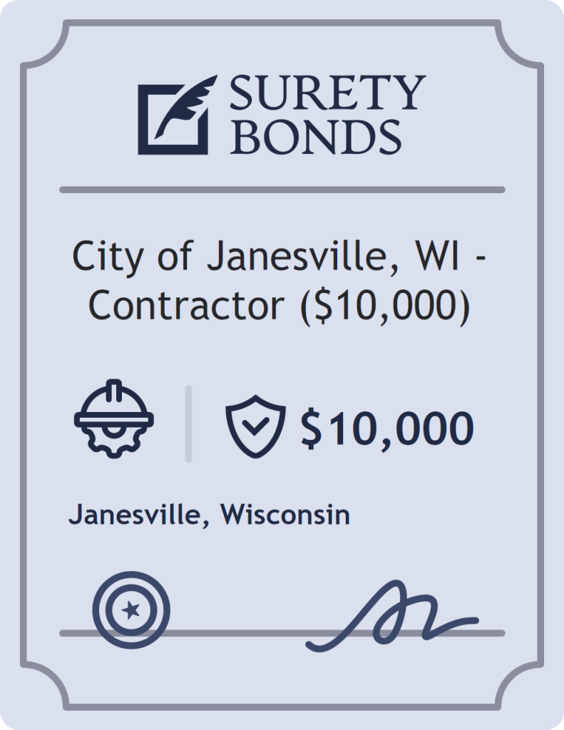 City of Janesville, WI - Contractor ($10,000) Bond