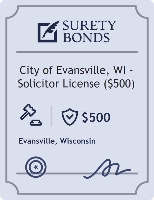 City of Evansville, WI - Solicitor License ($500) Bond