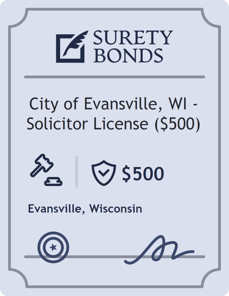 City of Evansville, WI - Solicitor License ($500) Bond