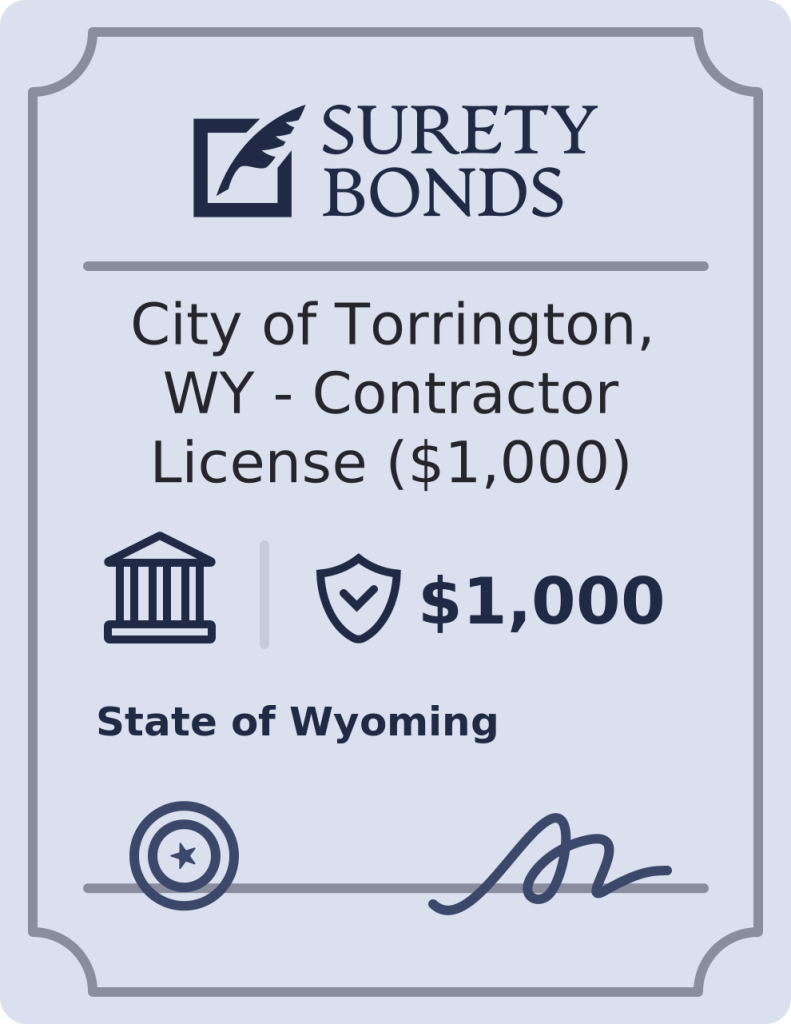 City of Torrington, WY - Contractor License ($1,000) Bond