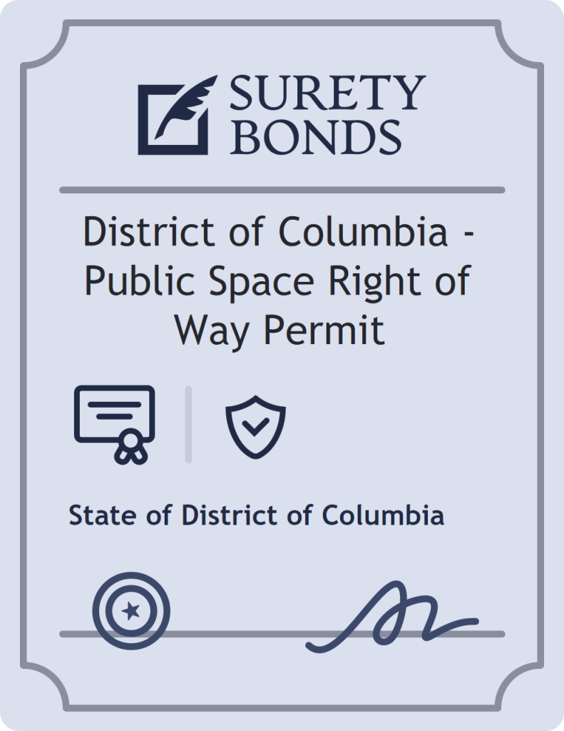 District of Columbia - Public Space Right of Way Permit Bond