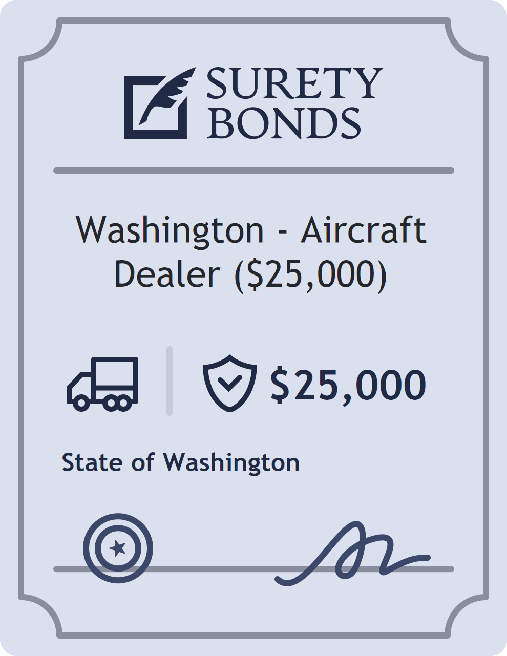 Washington - Aircraft Dealer ($25,000) Bond
