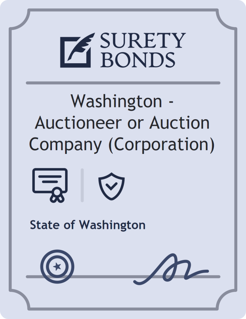 Washington - Auctioneer or Auction Company (Corporation) Bond