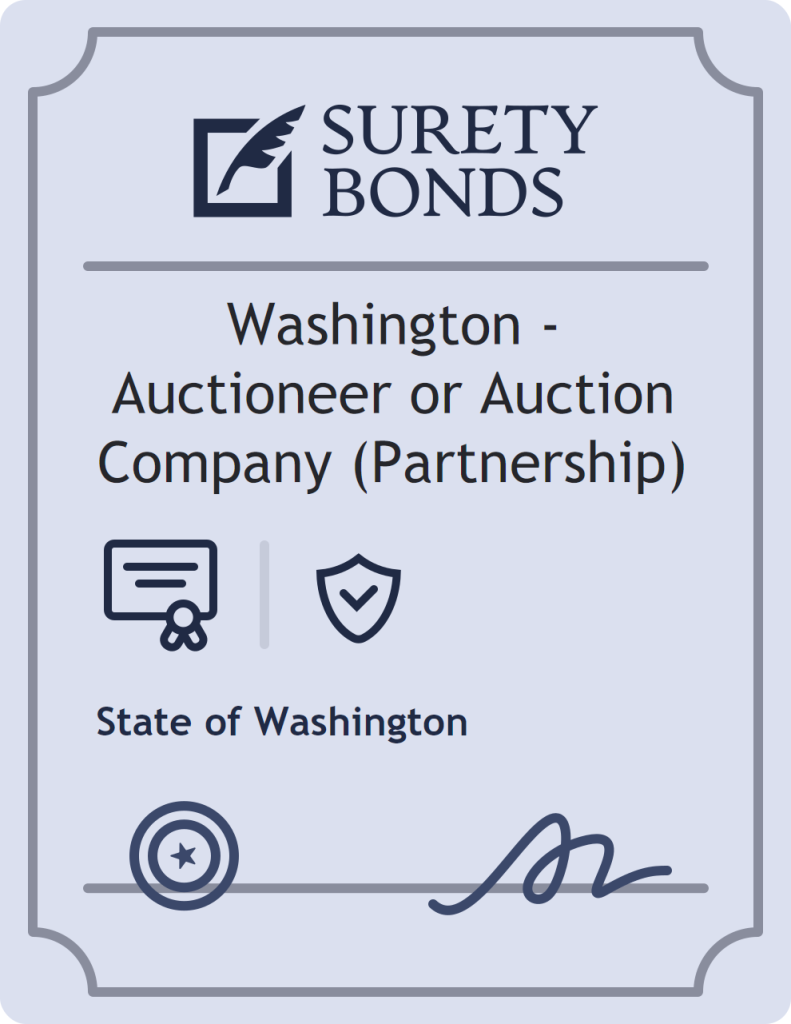 Washington - Auctioneer or Auction Company (Partnership) Bond