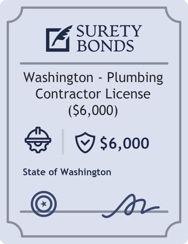 Washington - Plumbing Contractor License ($6,000) Bond