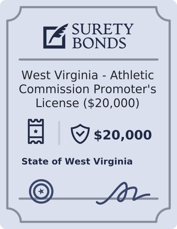 West Virginia - Athletic Commission Promoter's License ($20,000) Bond