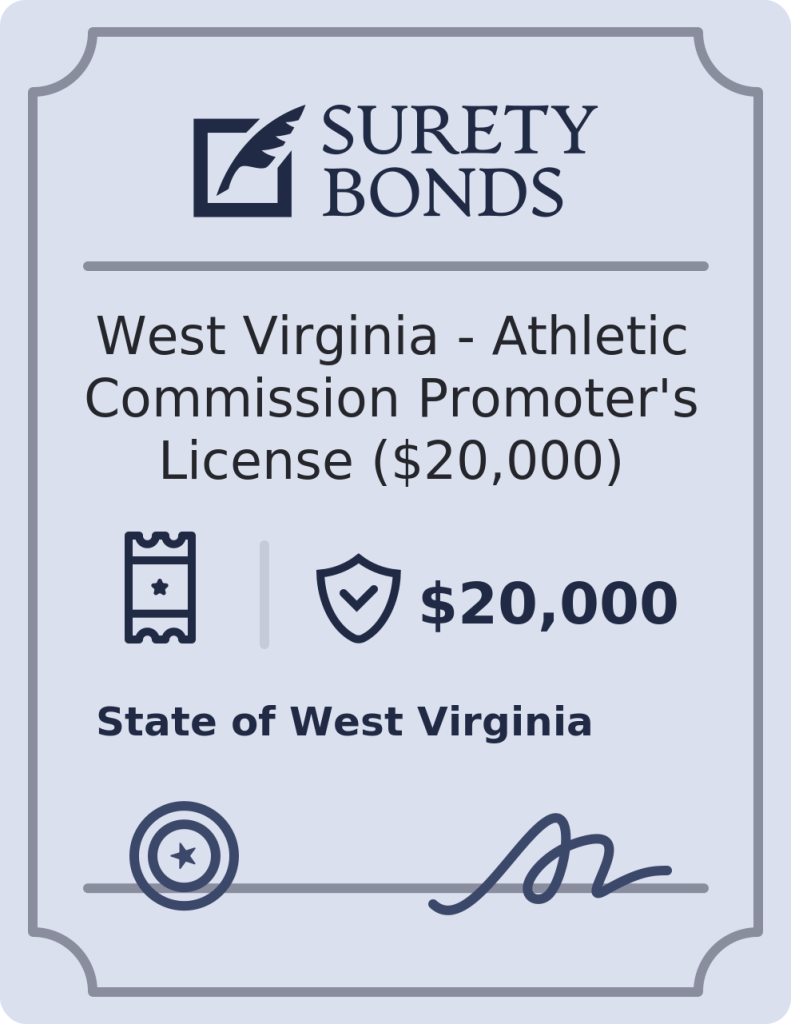 West Virginia - Athletic Commission Promoter's License ($20,000) Bond