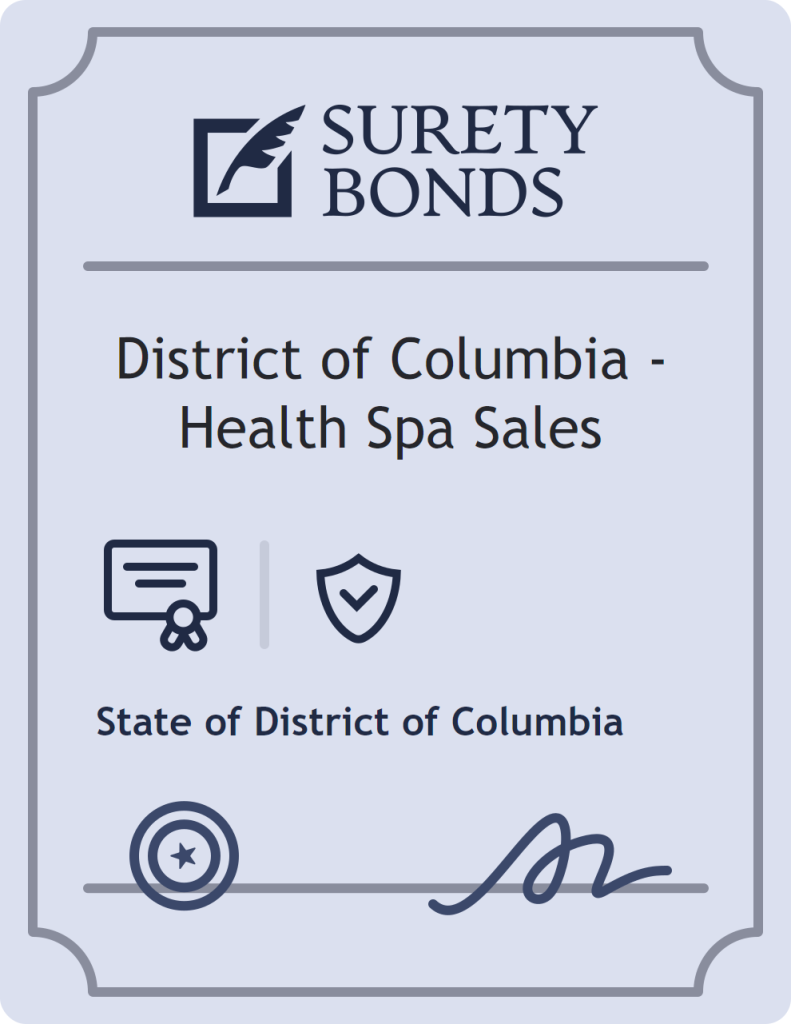 District of Columbia - Health Spa Sales surety bond badge